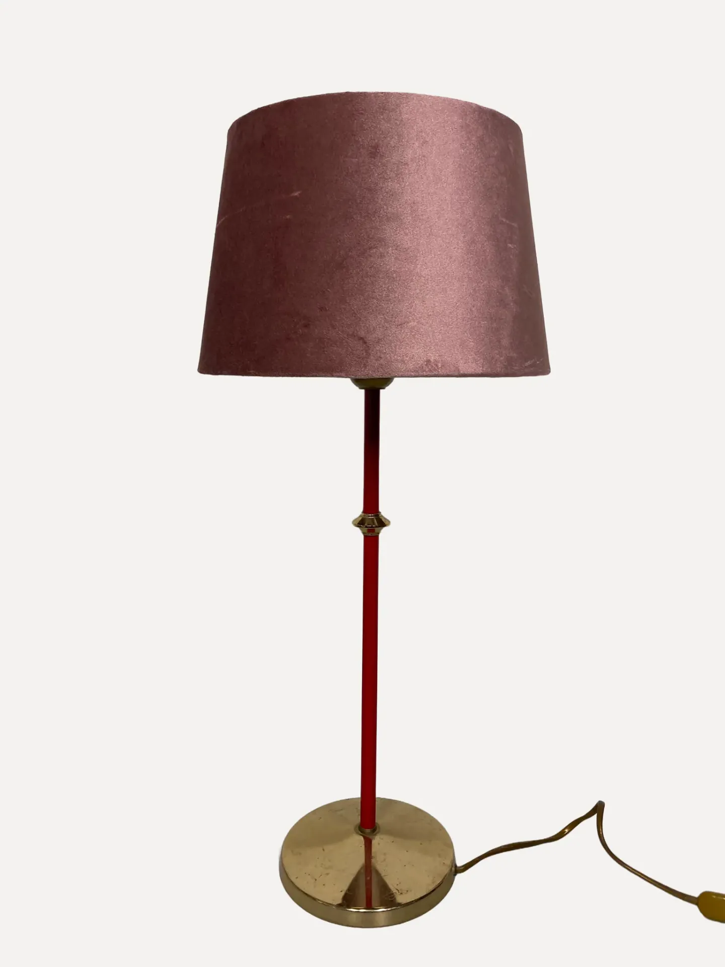 1970s Spanish Modernist Red Stem Table Lamp