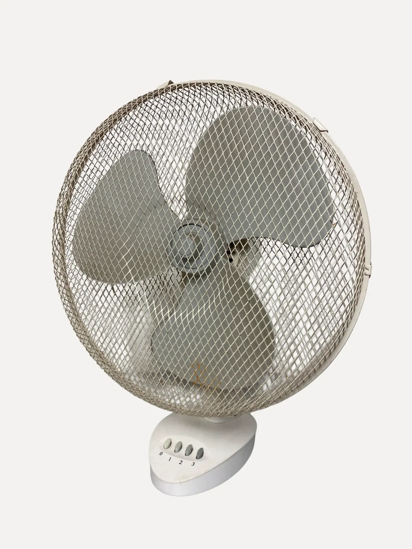 White Oscillating Standard Desk Fan