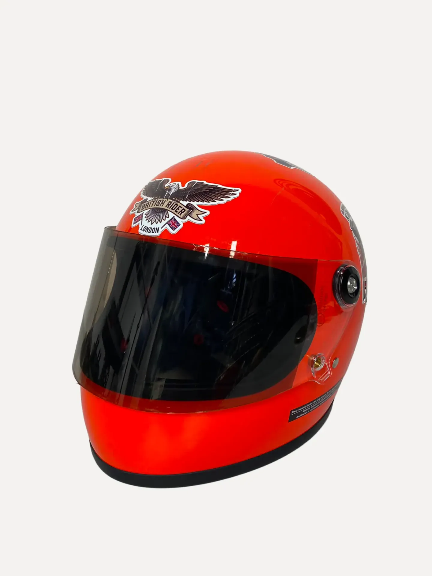 Orange Retro-Style Motorcycle Helmet