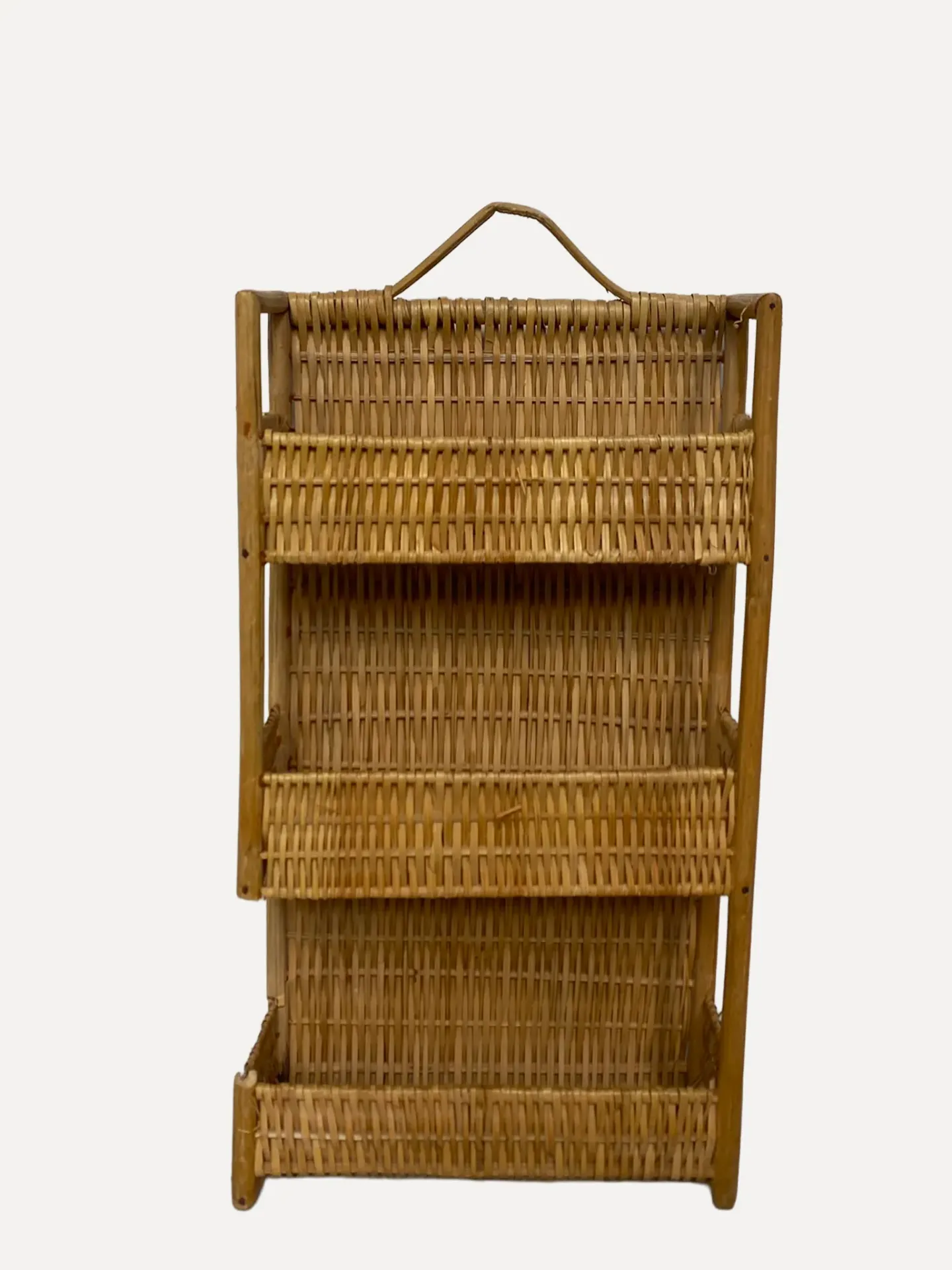 3-Tier Rattan Wall Shelf
