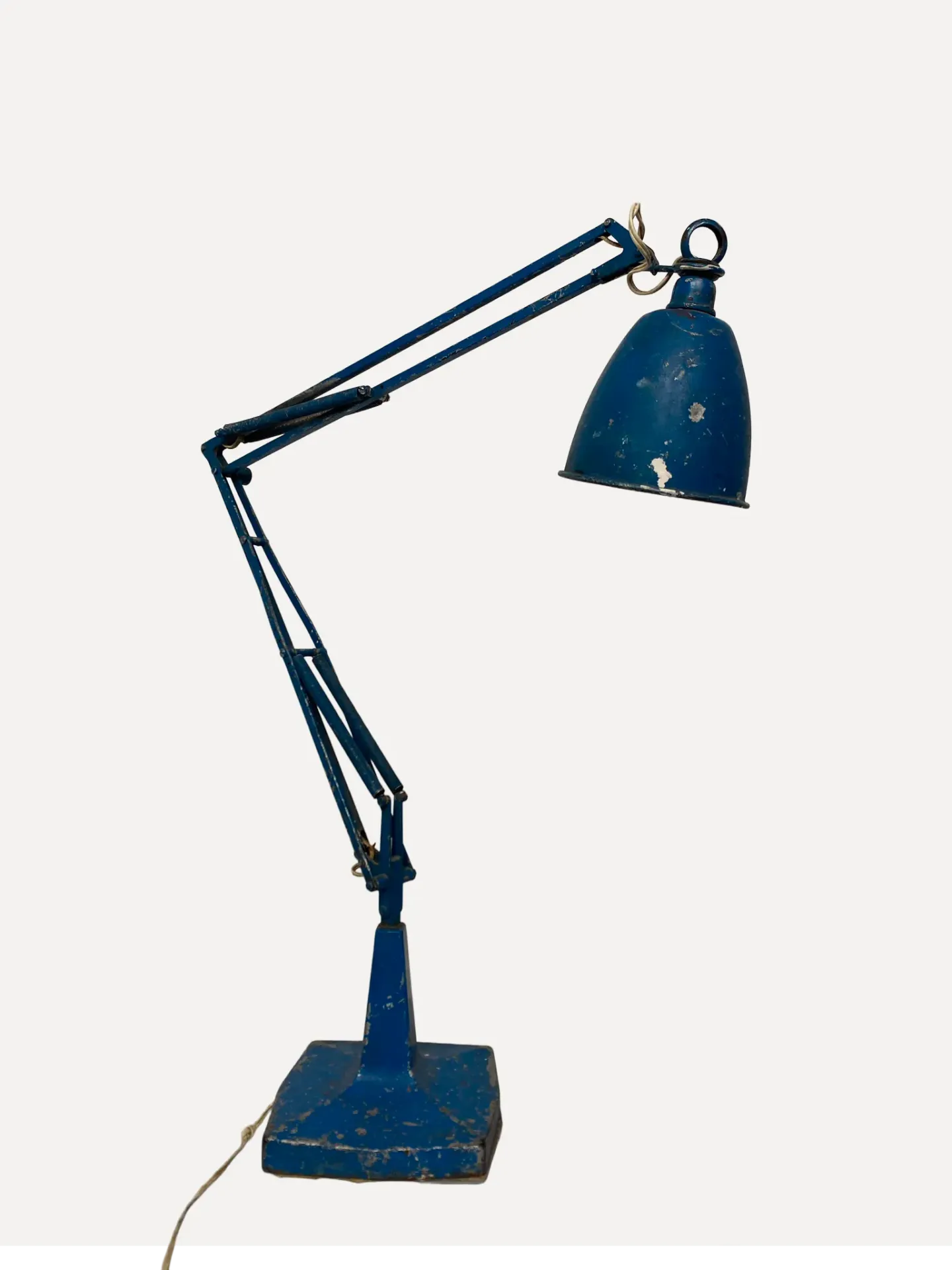 Mettalic Blue Vintage Industrial Spring-Arm Desk Lamp