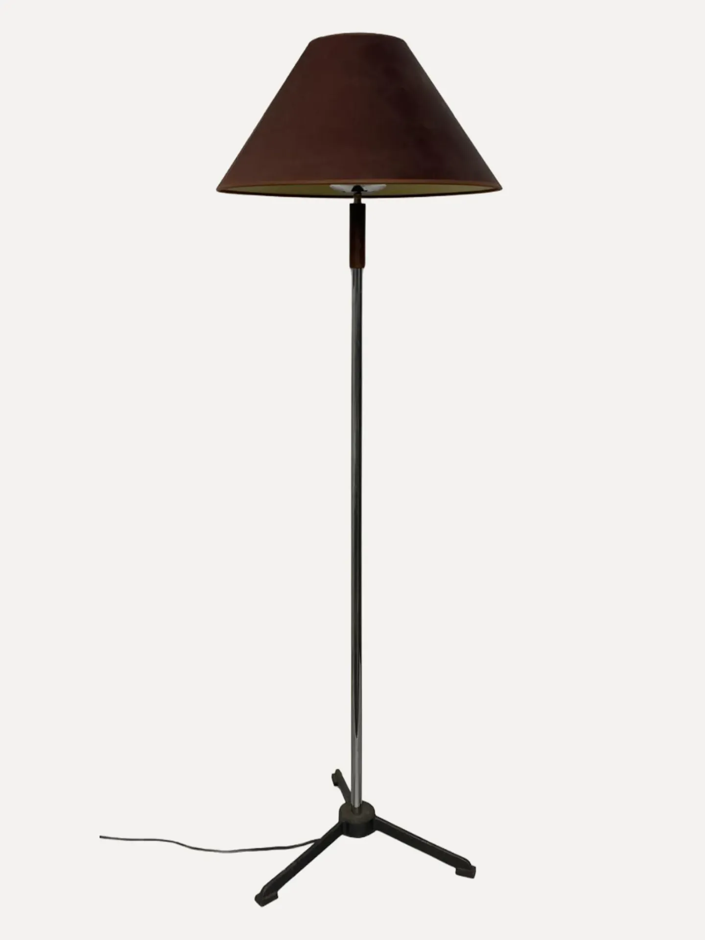 Mid-Century Modern Chrome Tripod Floor Lamp
