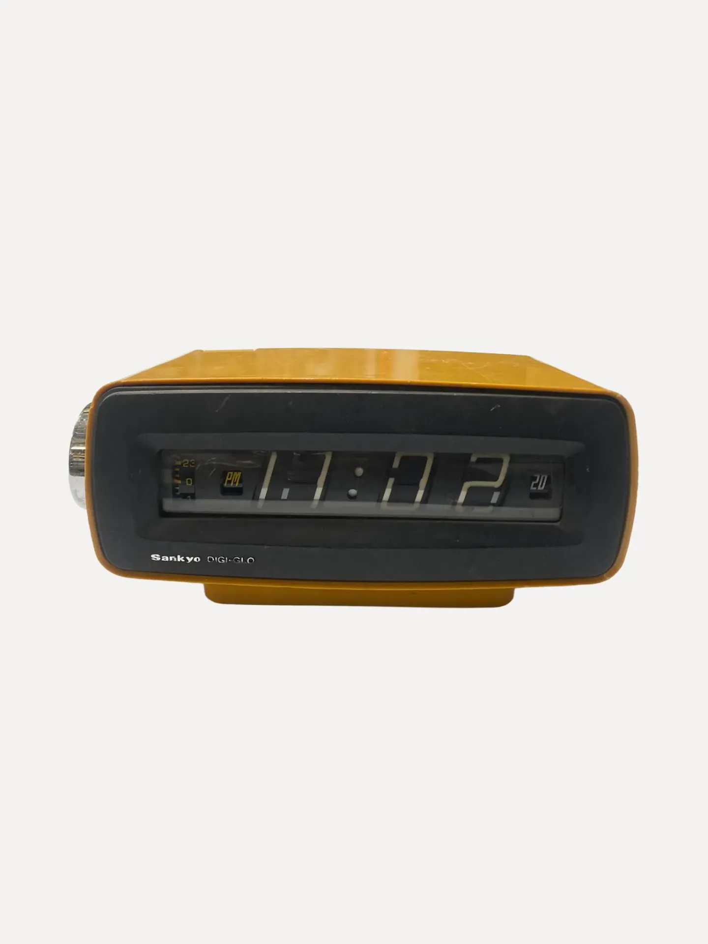 Mustard-Yellow vintage Sankyo Digi-Glo Flip Clock