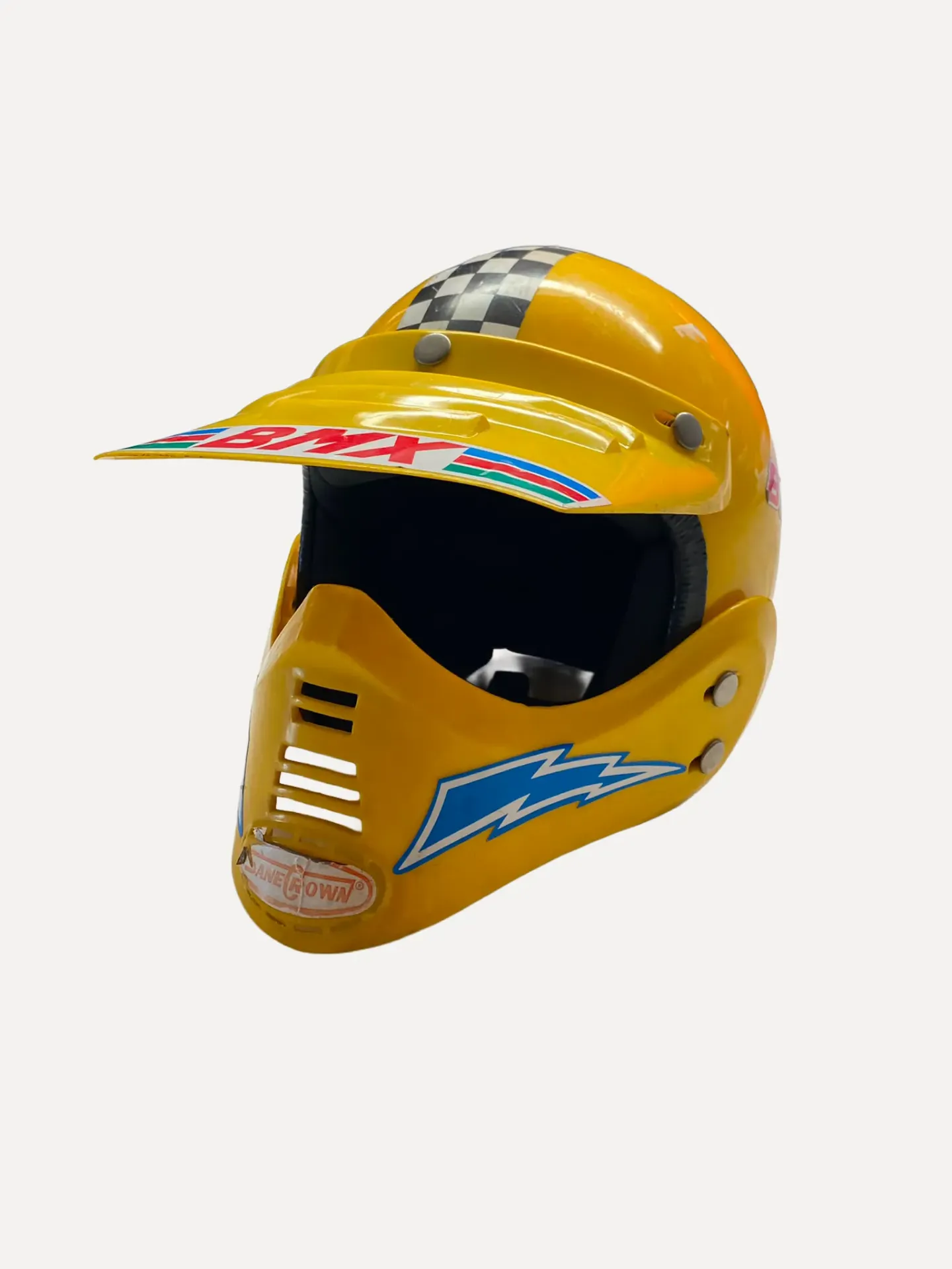 Vintage 1980s Yellow Mk1 Motocross Helmet