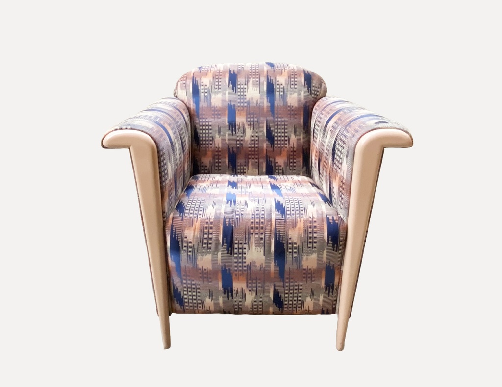 Art Deco Upholstered Accent Chair with Geometric Pattern (FOR SALE)