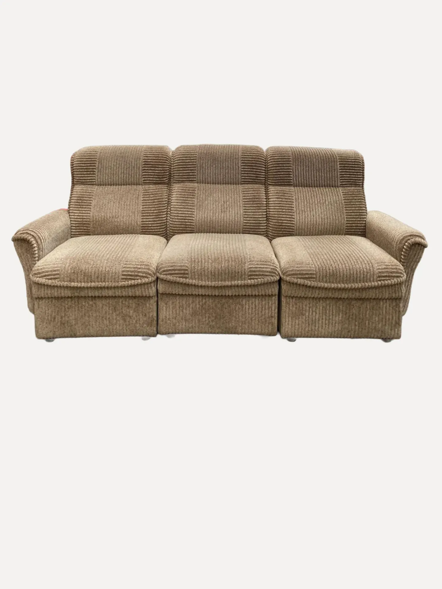 Vintage Ligth Brown 3-Seater Modular Corduroy Sofa