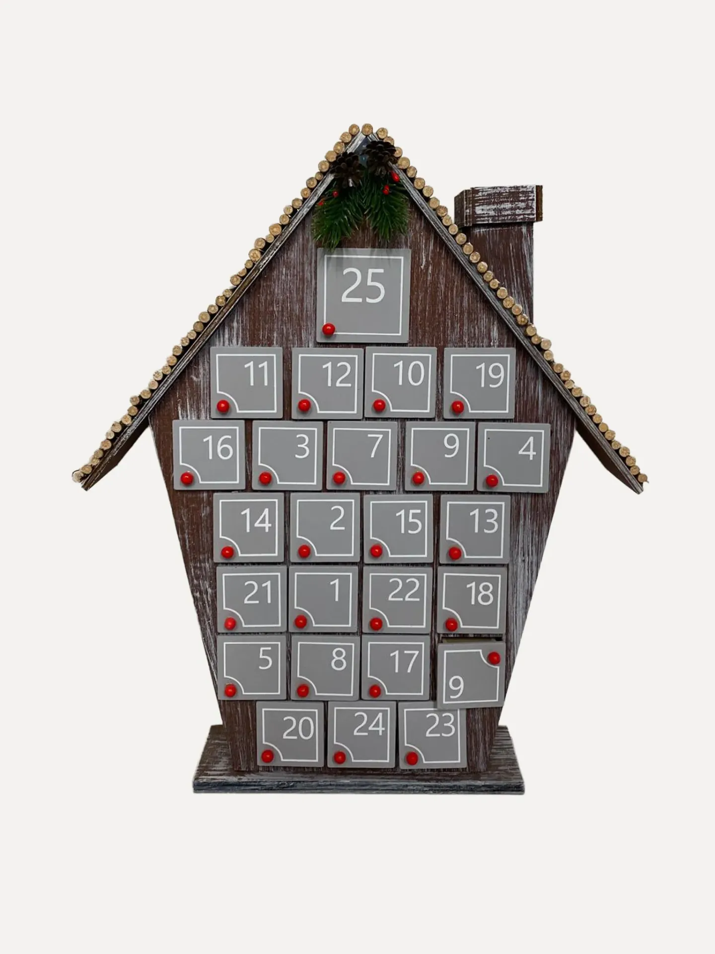 Rustic House-Shaped Wooden Advent Calendar