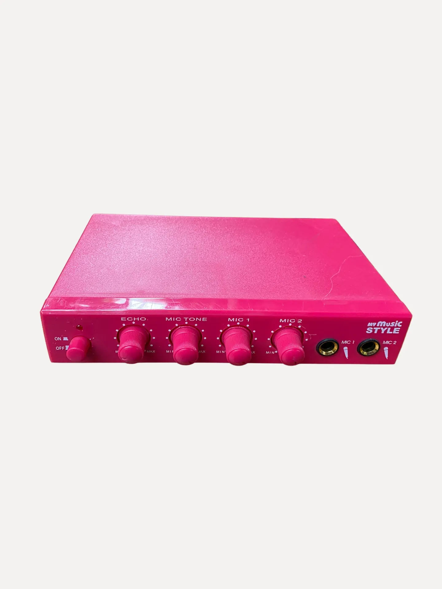 Pink Dual-Channel Analog Karaoke Pre-Amplifier