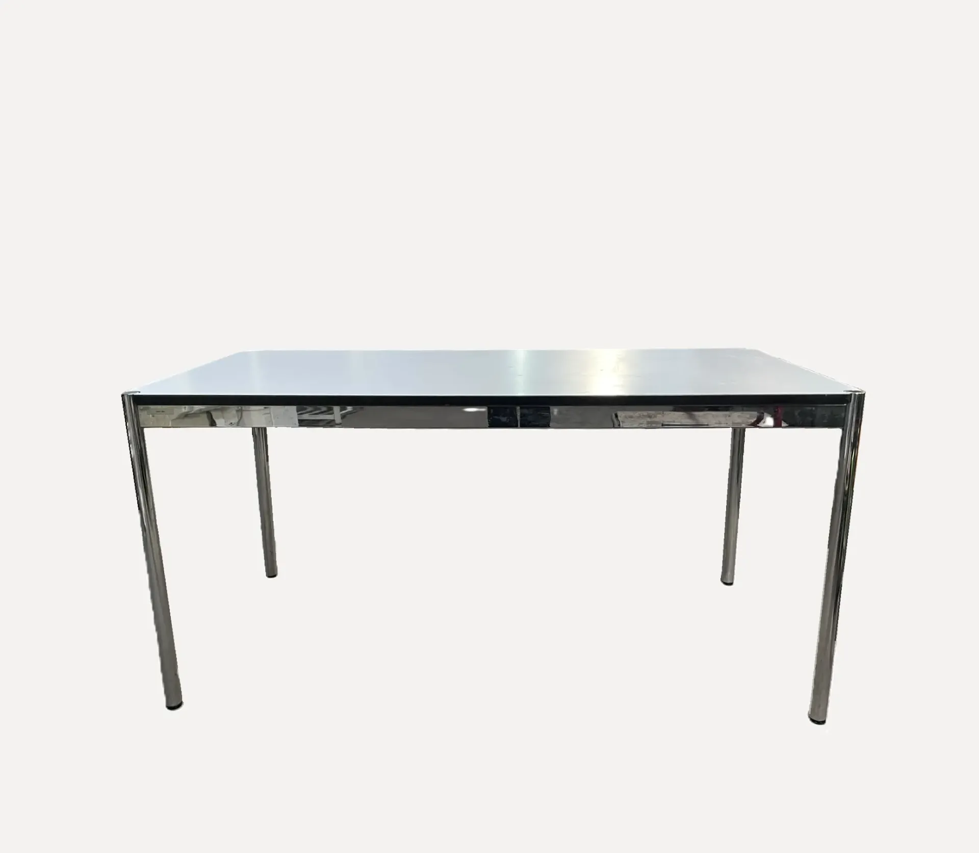 Modern Chrome and Laminated Wood Office Table