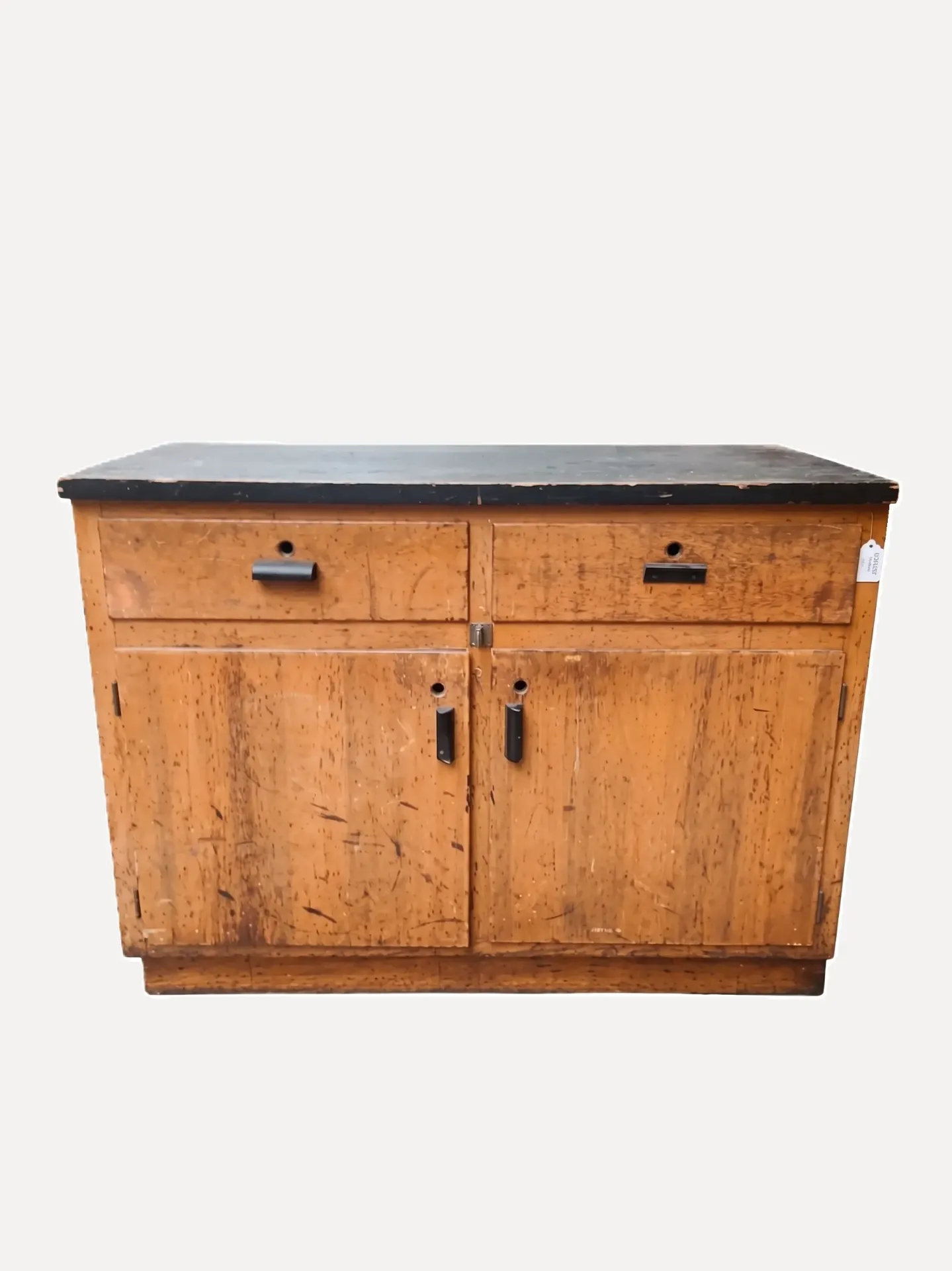 Sideboard Oak wood Black Paint on top