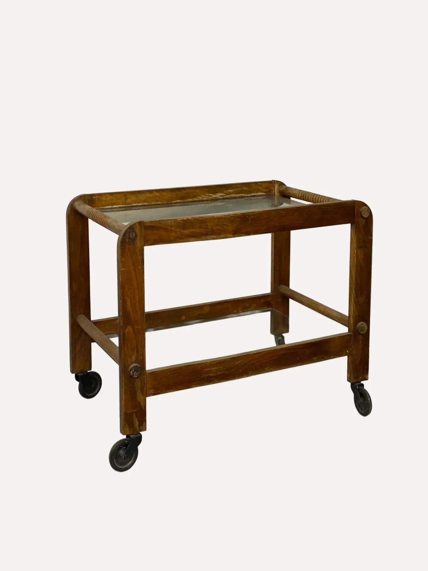 Vintage 1930s Art Deco Wooden Serving Bar