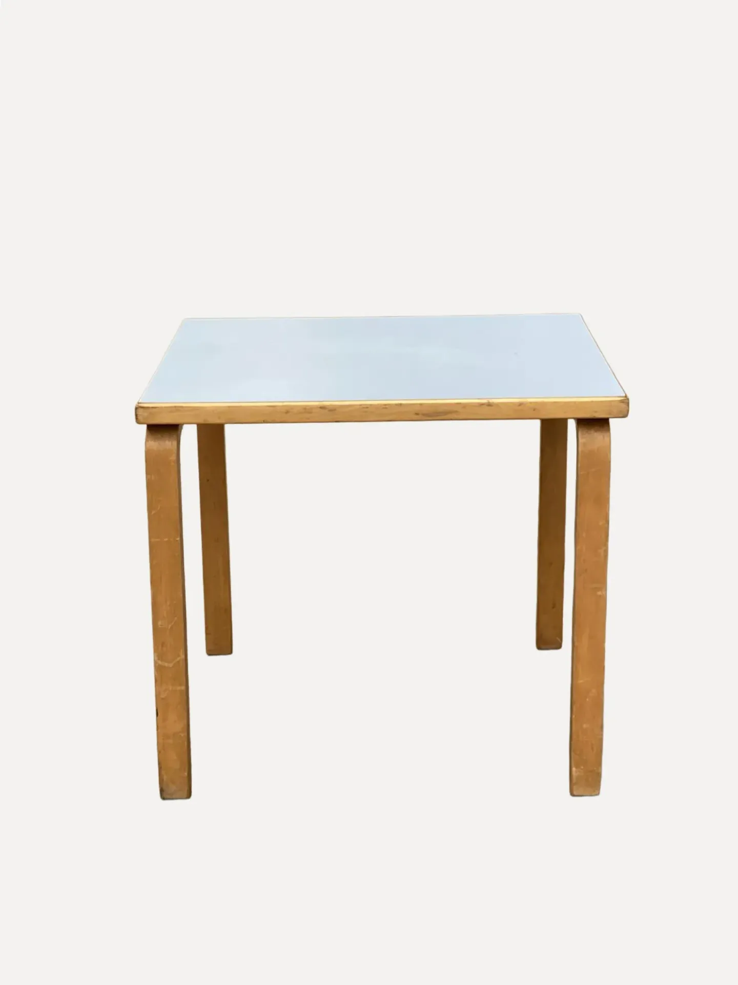 Mid-Century Modern Square L-Leg Side Table