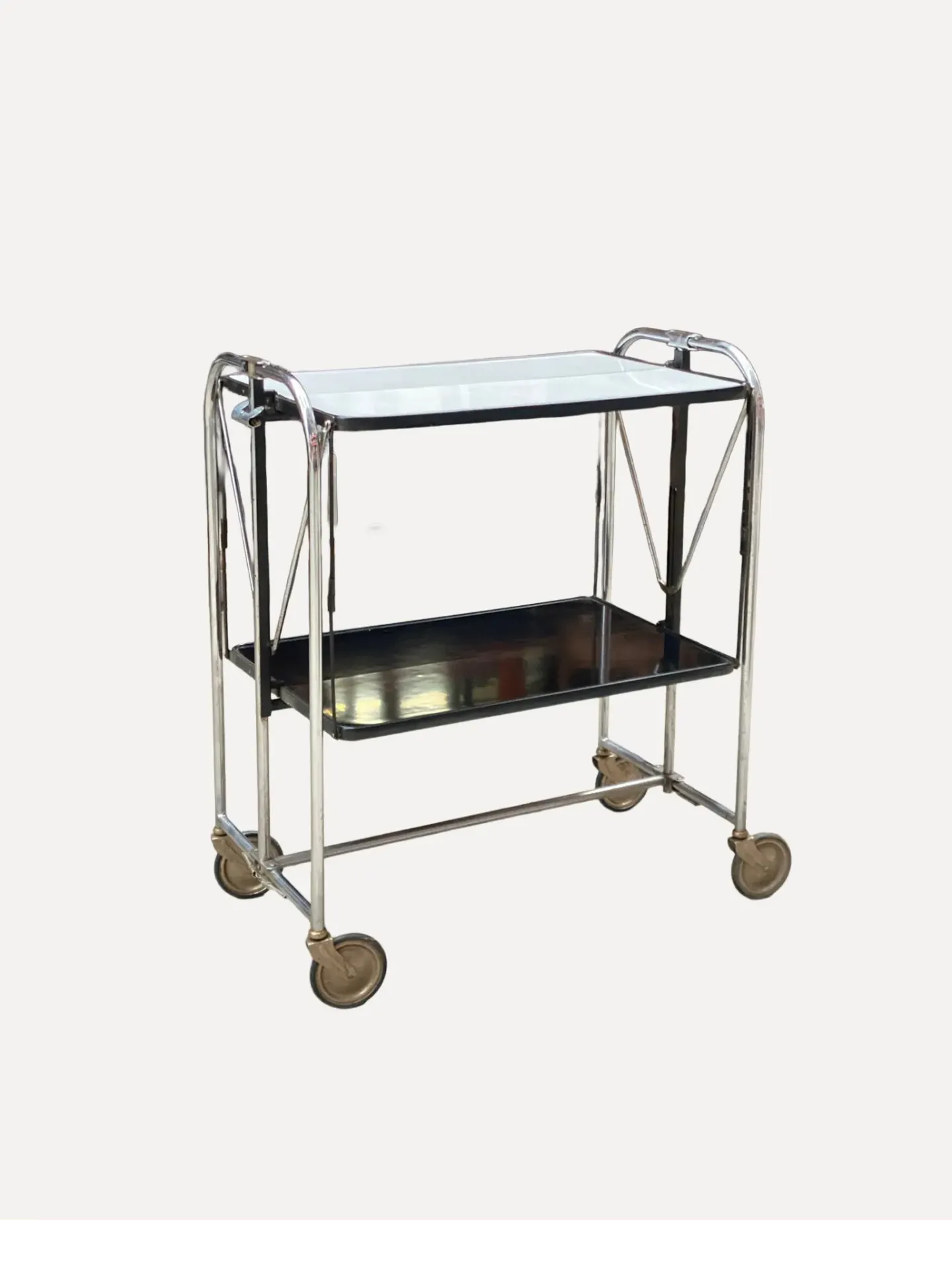 Vintage Italian Modern Foldable Bar Cart