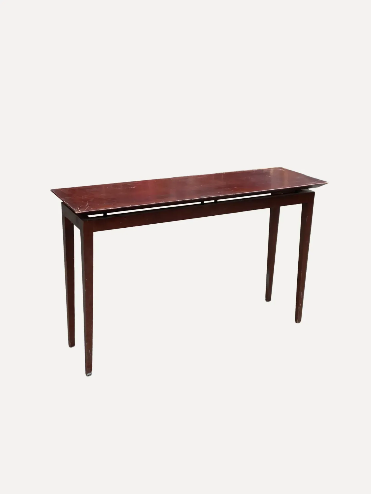 Mid-Century Modern Wooden Flip-Top Convertible Console Dining Table