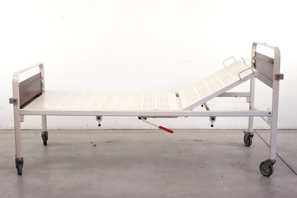 Adjustable Metal Hospital Bed on Casters