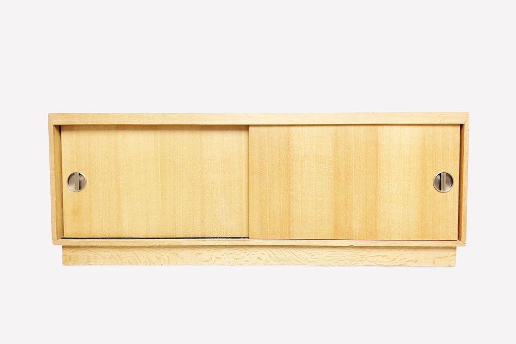 Natural Wood Sliding Door Cabinet