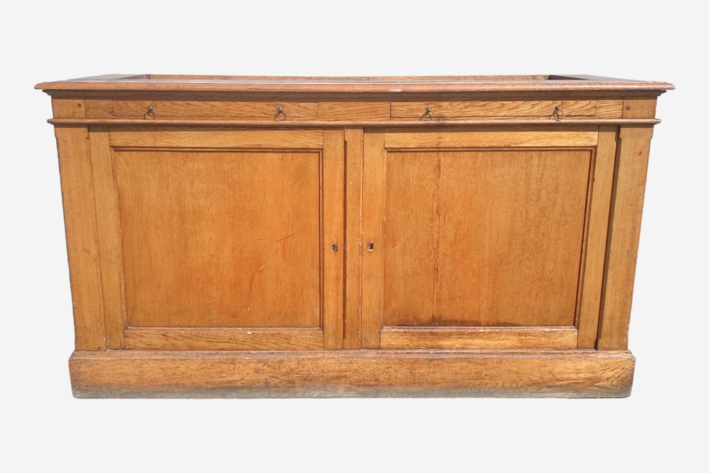 Rustic Oak Two-Door Sideboard with Small Drawer Accents