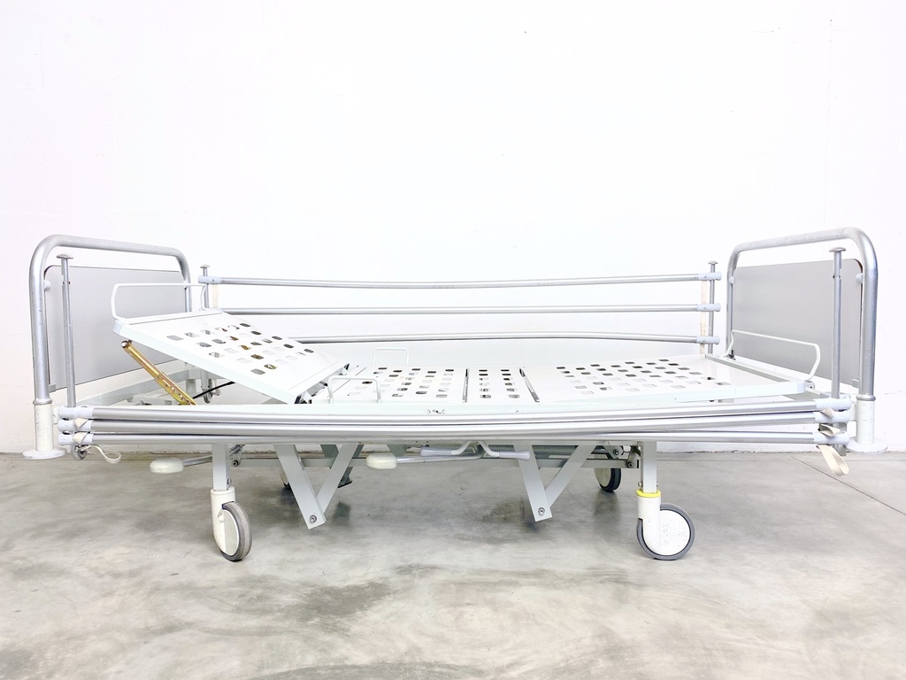 Adjustable Hospital Bed with Side Rails and Casters
