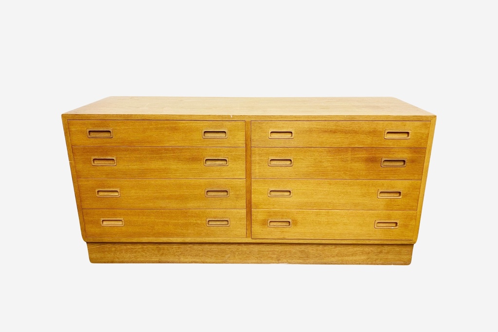 Mid-Century Modern Oak Double Dresser