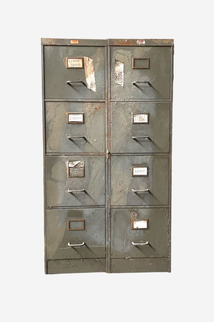 Distressed Industrial Metal Filing Cabinet