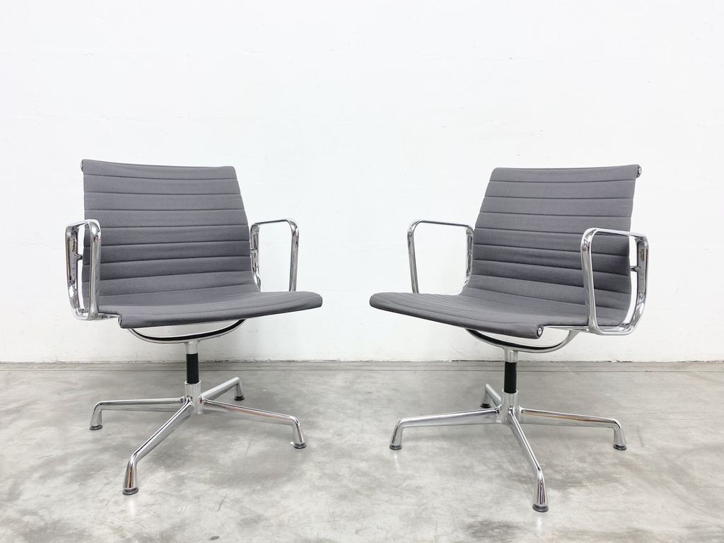 Modern Grey Office Chair with Chrome Base