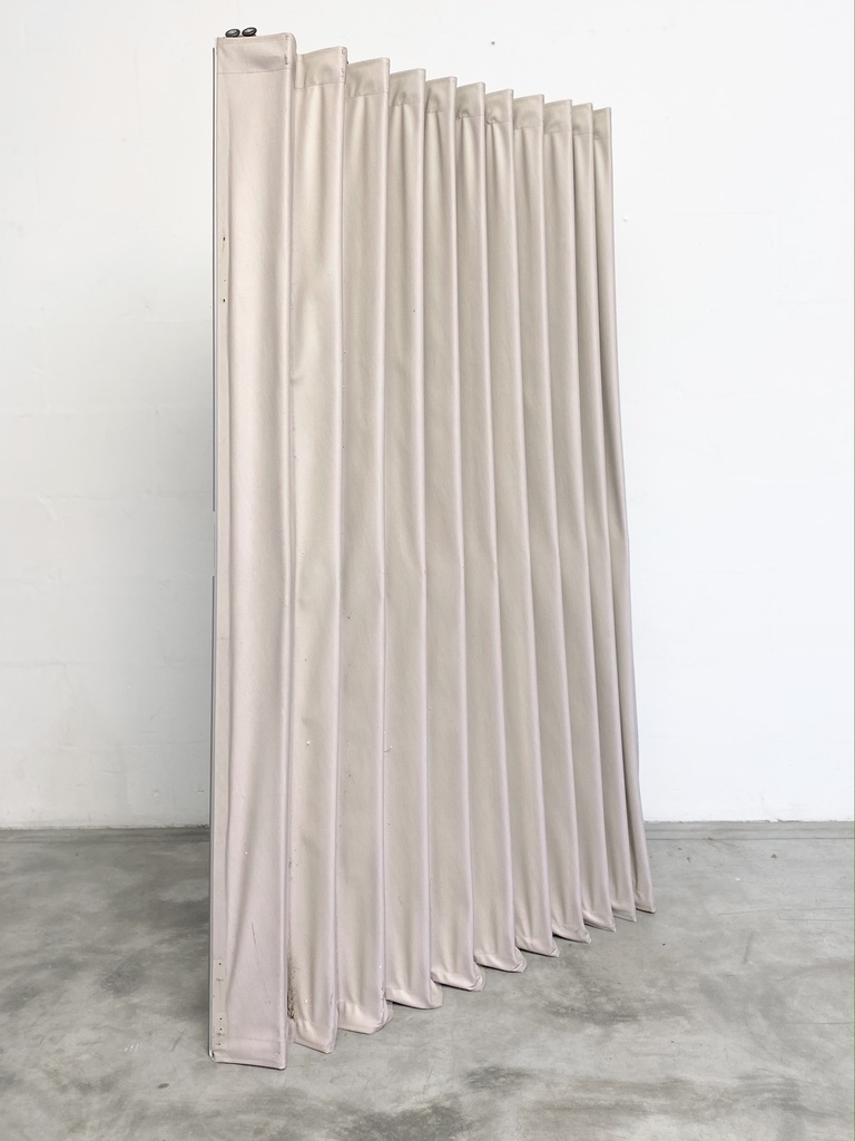 Accordion-Style Room Divider Panel in Neutral Fabric