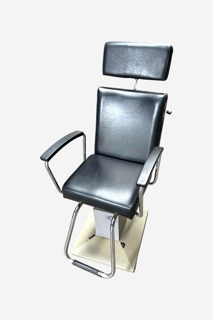 Black Vinyl Barber Chair with Adjustable Headrest