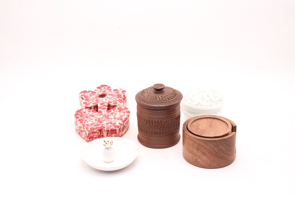 Eclectic Tabletop Containers and Decorative Pieces