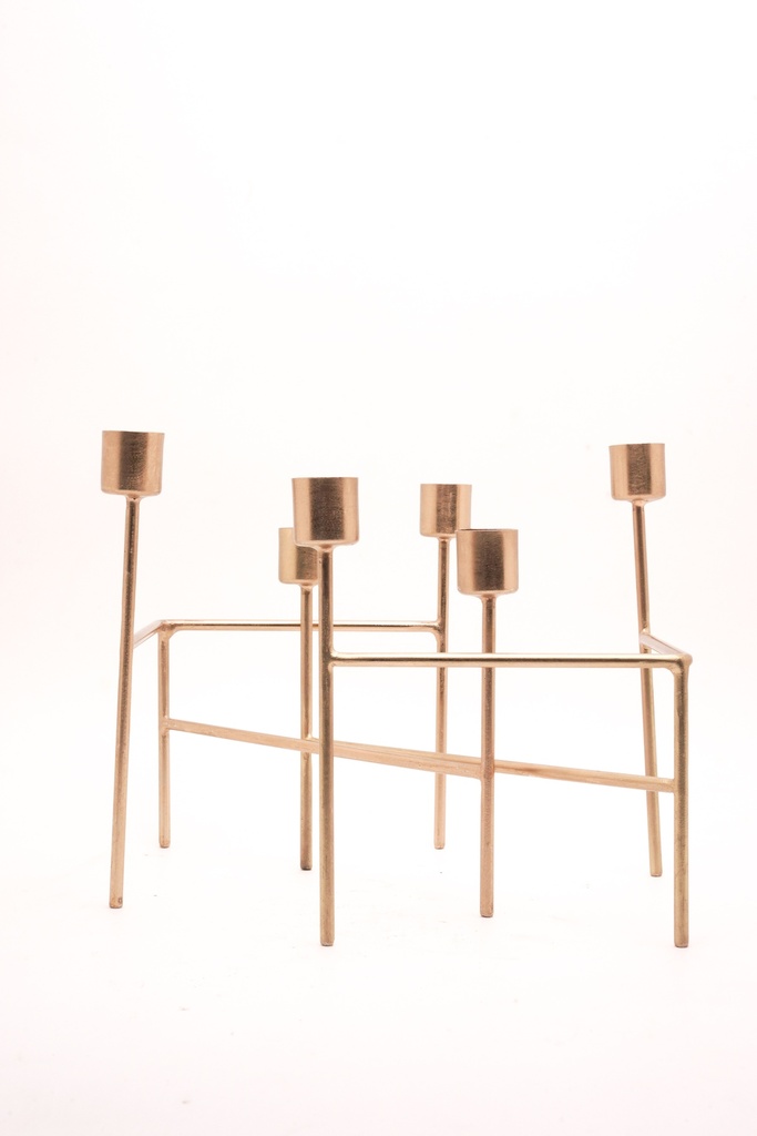 Modern Geometric Brass Candle Holder