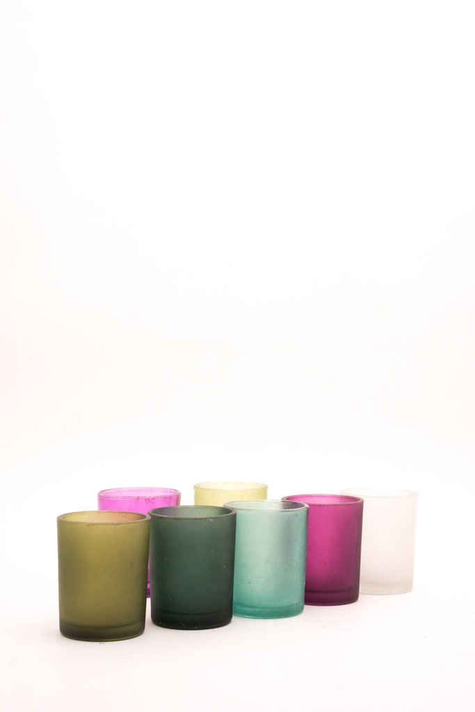 Assorted Frosted Glass Candle Holders