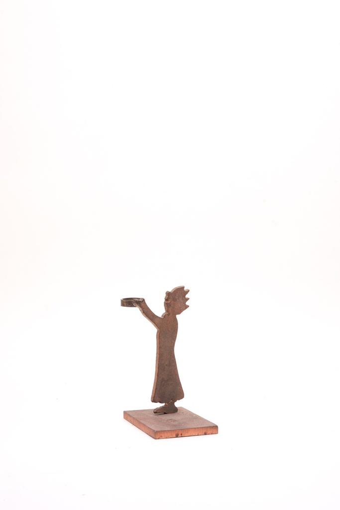 Antique Wrought Iron Candle Holder Figurine