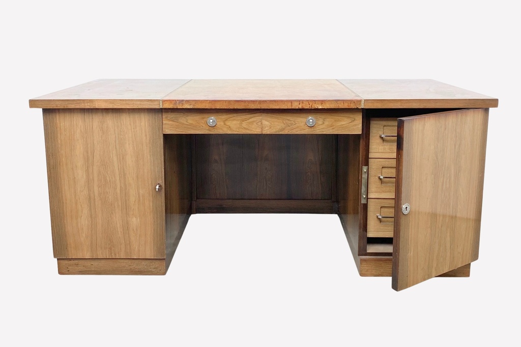 Mid-Century Modern Executive Desk with Storage Compartments