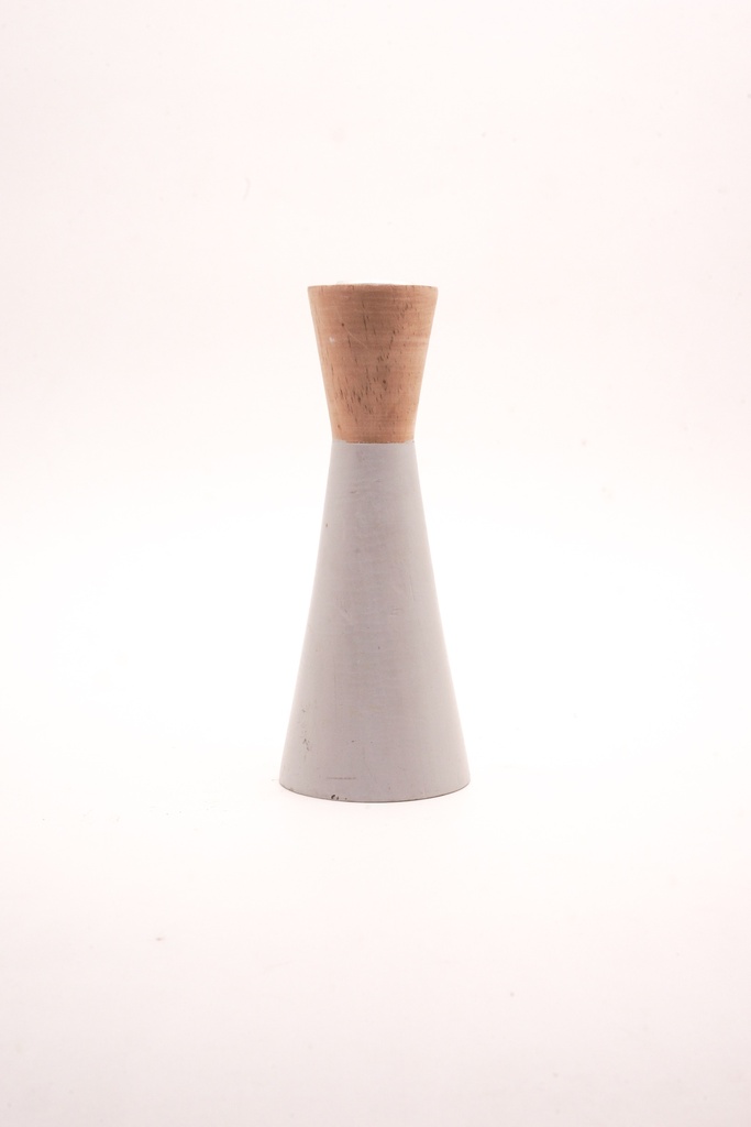 Modern Two-Tone Wooden Taper Holder