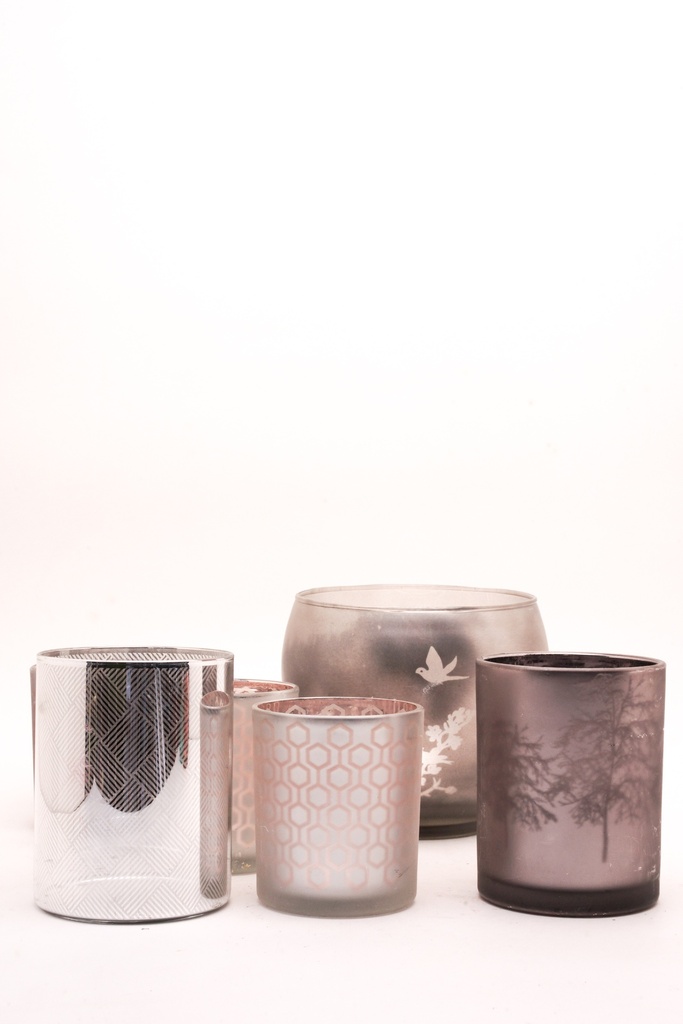 Frosted Glass Candle Holders
