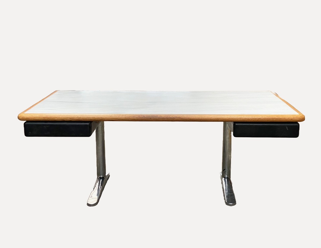 Mid-Century Modern Executive Desk with Floating Drawers