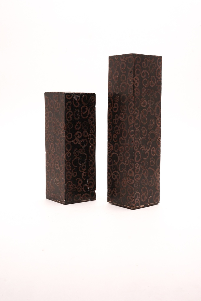 Ornate Black Textured Tall Boxes Set