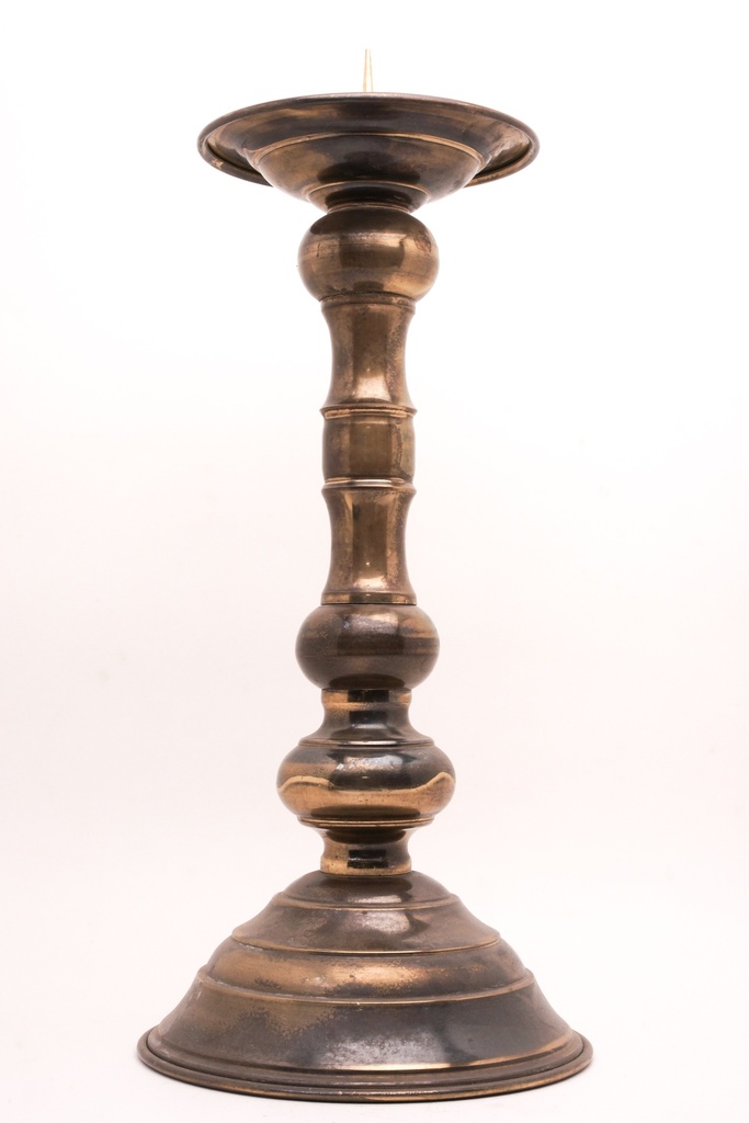 Antique Brass Candle Holder with Tapered Spike