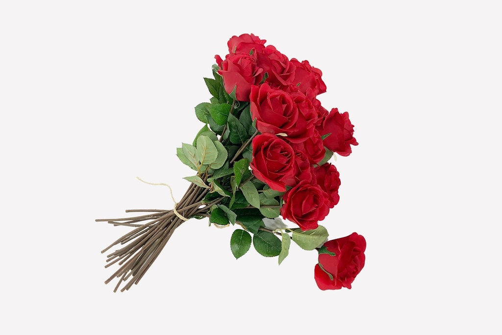 Silk Rose Bouquet – Romantic Red Blooms