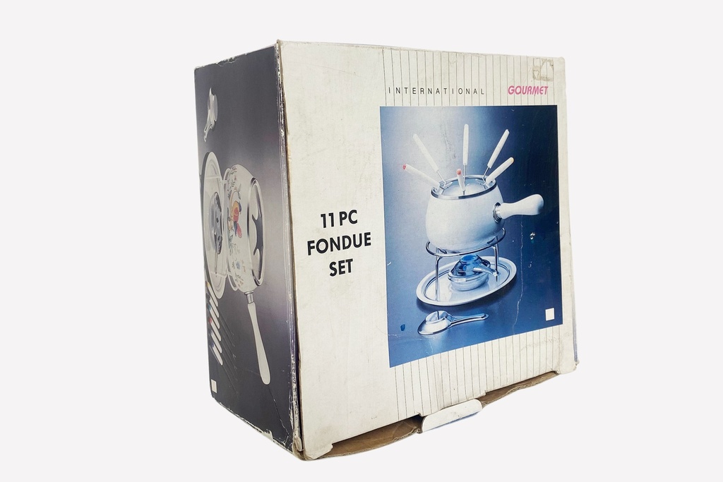 Vintage 11-Piece Fondue Set in Original Box