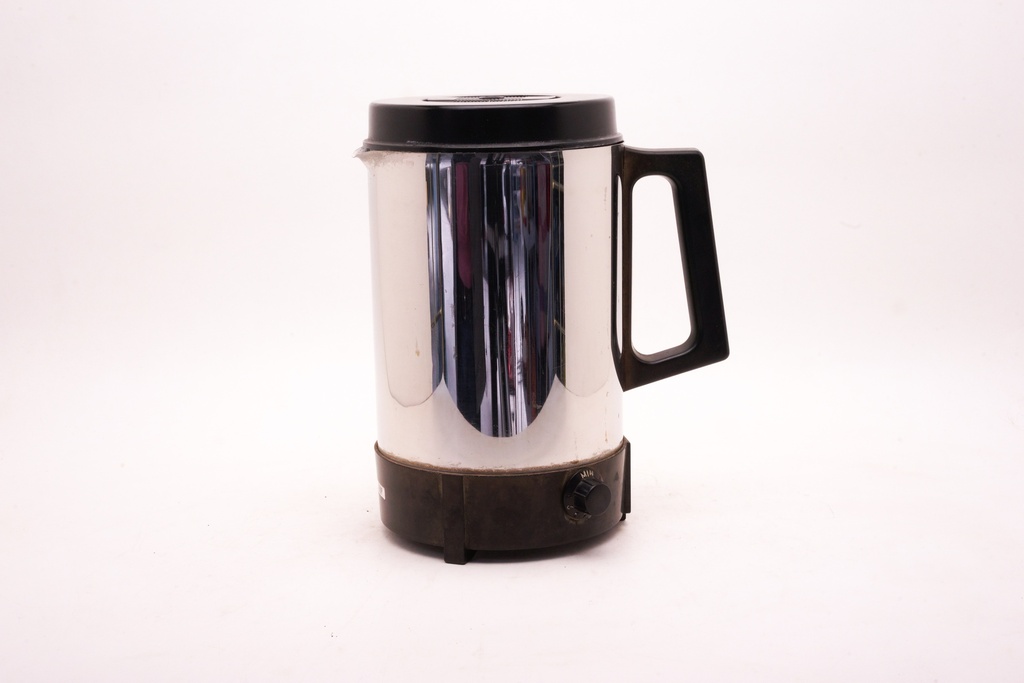 Vintage Chrome Electric Coffee Percolator with Black Plastic Handle