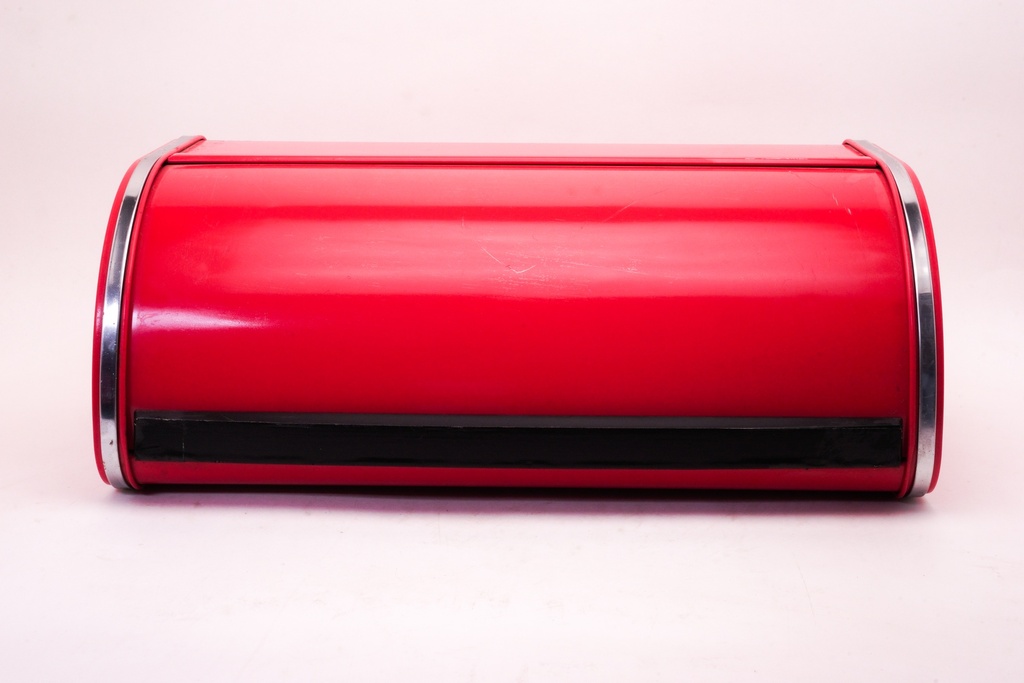 Retro Red Bread Box with Chrome Trim