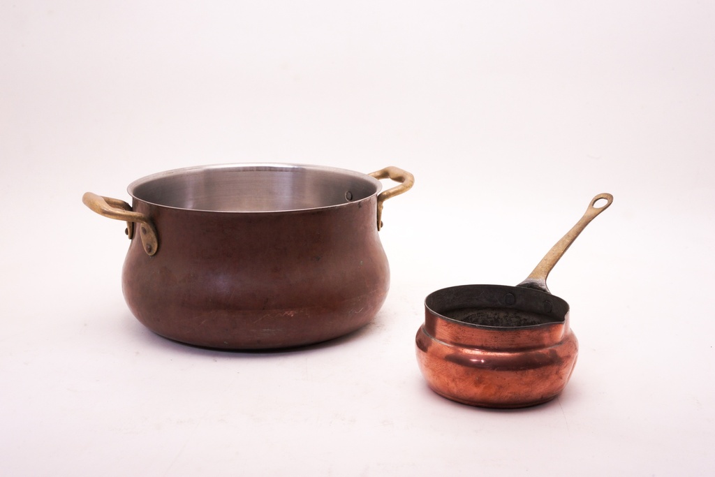 Vintage Copper Pot and Saucepan Set