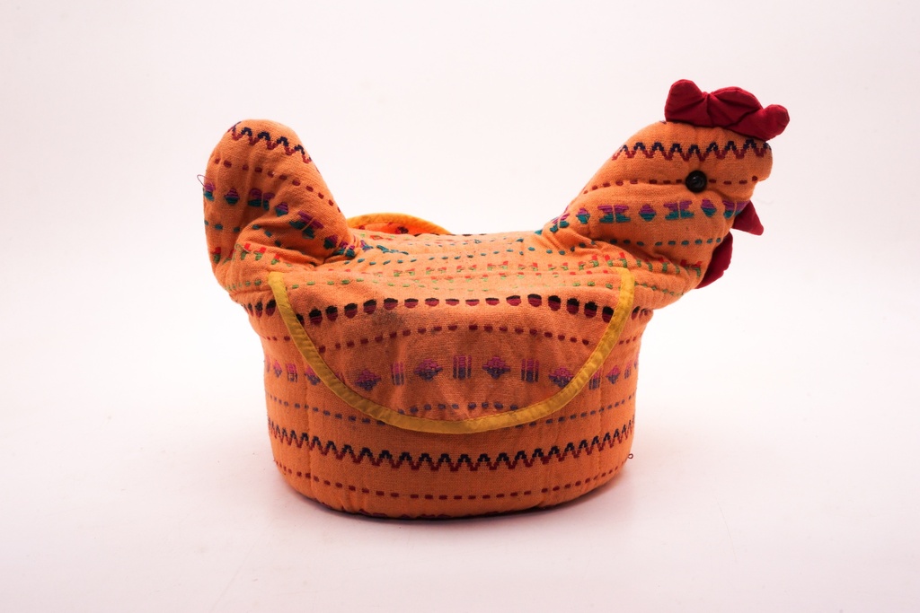 Embroidered Chicken-Shaped Tea Cozy