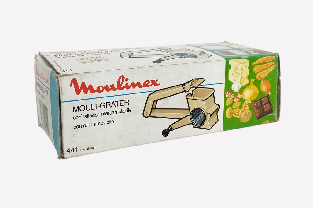 Vintage Moulinex Mouli-Grater Box with Food Illustrations