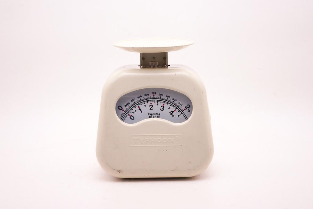 Vintage White Kitchen Scale with Dial Display