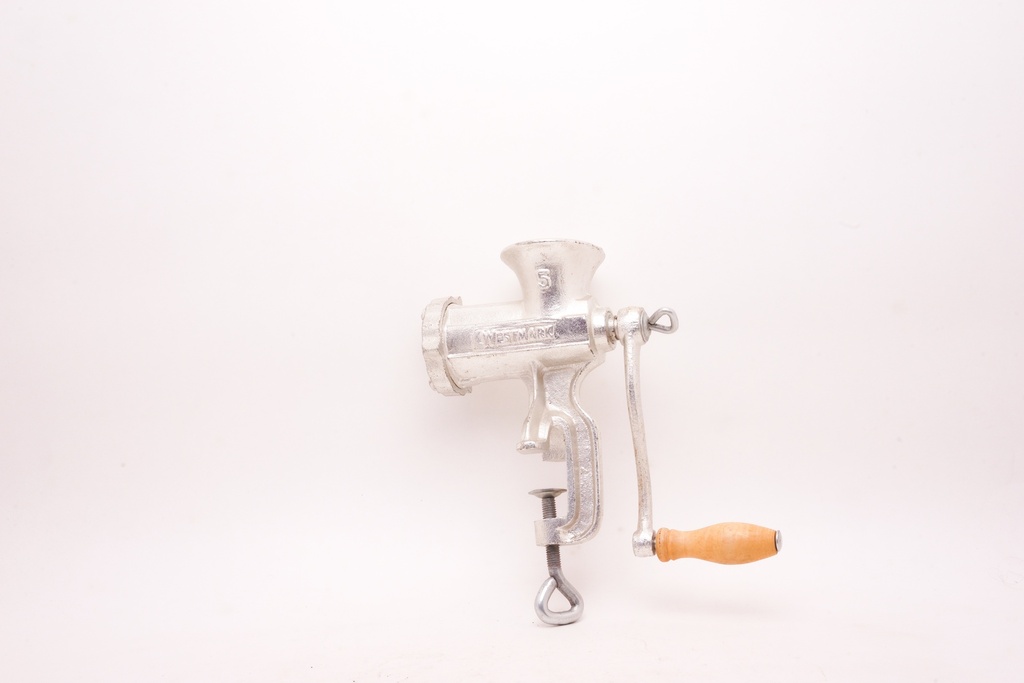 Vintage Metal Hand-Crank Meat Grinder
