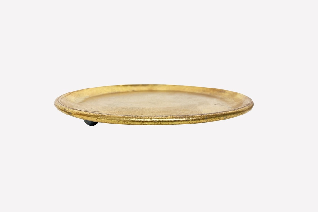 Antique Gold Decorative Pedestal Tray