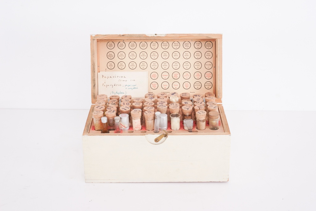 Vintage Apothecary Sample Box with Corked Vials