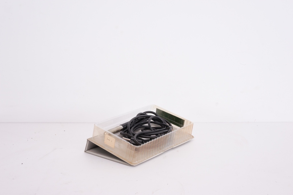 Clear Plastic Storage Container with Coiled Black Cable