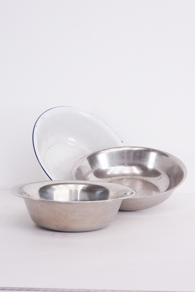 Vintage Metal and Enamel Mixing Bowls